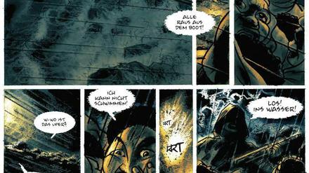 Odyssee: Eine Szene aus Ville Tietäväinens Graphic Novel "Unsichtbare Hände".