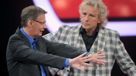 Rettungsschwimmer: Günther Jauch (l.) und Thomas Gottschalk mussten am Montagabend mit "Die 2" bei RTL gegen sinkendes Zuschauerinteresse kämpfen. 