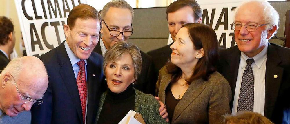 Demonstration auf dem Kapitolshügel. US-Demokraten versammeln sich in Washington.