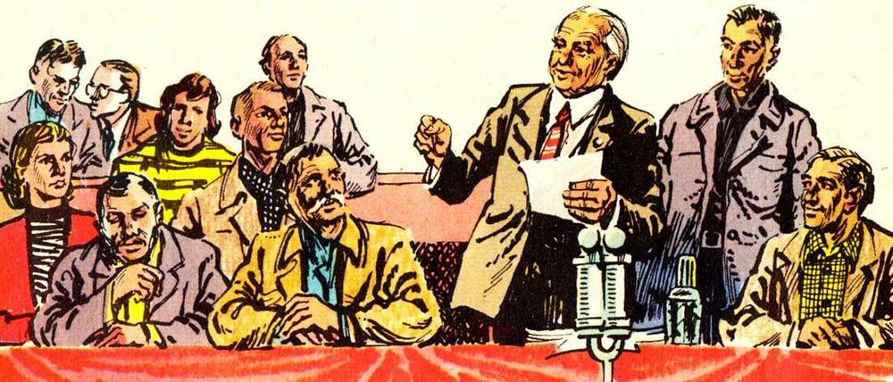 Wilhelm Pieck als Comic-Figur: „Agnes und ihr Präsident“ heißt die Geschichte von Wolfgang Altenburger (Text) und Günter Hain (Grafik), die 1976 in der DDR-Zeitschrift „Atze“ erschien. 