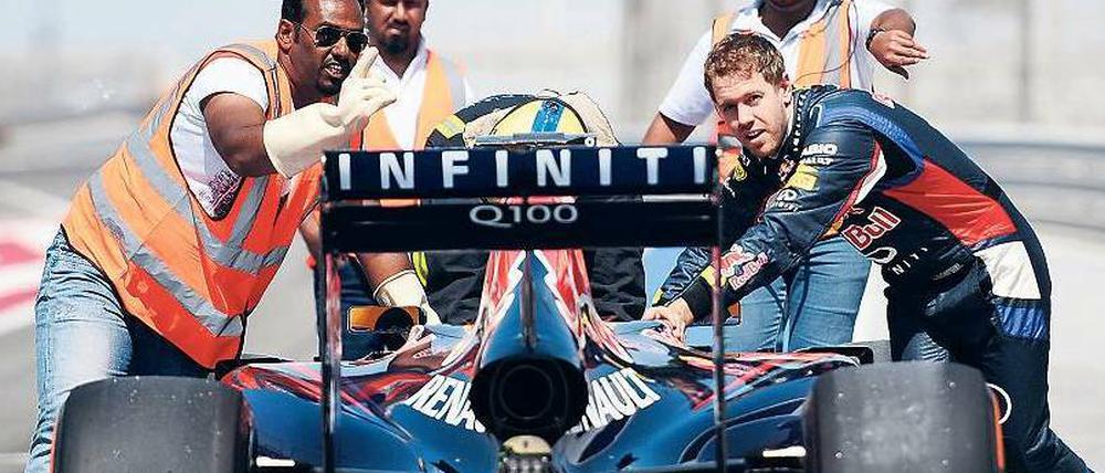 Schieber, Schieber! Nicht nur bei den Testfahrten hatten Sebastian Vettel und sein Rennstall große Probleme, auch in der unmittelbaren Vorbereitung auf den Großen Preis von Australien am Sonntag lief es nicht sonderlich gut.