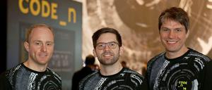 Finalisten. Florian Meichsner, Lukas Olbrich und Felix Enge von Sablono aus Berlin haben ihr Unternehmen beim Start-up-Wettbewerb Code_n präsentiert. So sind auch Investoren auf sie aufmerksam geworden.