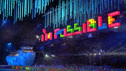 Nichts ist unmöglich: Farbenfrohe Botschaft auf der Abschlussfeier der Paralympics.