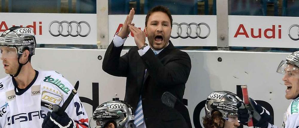 Beim Rückspiel geht es um alles. Trotz energischer Anweisungen von Trainer Jeff Tomlinson verloren die Eisbären 1:4 im Hinspiel gegen Ingolstadt.