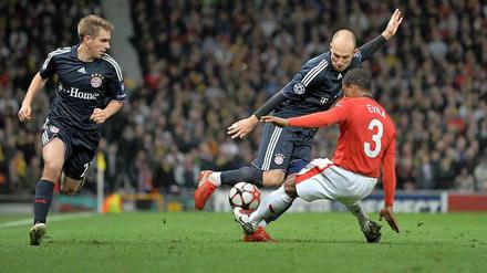 Arjen Robben sicherte den Bayern 2010 im Viertelfinale gegen Manchester United das Weiterkommen. 
