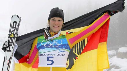 Fahnenflucht. Maria Höfl-Riesch holt kein Gold für Deutschland mehr.