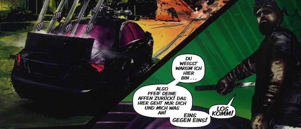 Auf Rachefeldzug: Eine Szene aus dem Comic, der zusammen mit Bushidos neuem Album publiziert wurde.