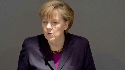 Angela Merkel bei ihrer Regierungserklärung im Bundestag