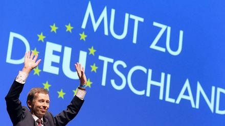 Parteisprecher Bernd Lucke auf dem zweiten Bundesparteitag der Alternative für Deutschland (AfD) in Erfurt.