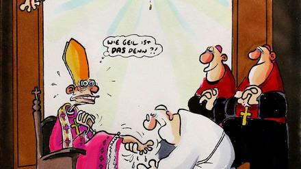Göttlich: Ein Cartoon von König, der in der Ausstellung zu sehen ist.