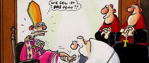 Göttlich: Ein Cartoon von König, der in der Ausstellung zu sehen ist.