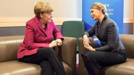 Angela Merkel und Julia Timoschenko