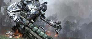 Szene aus "Titanfall": Ein Pilot steigt in seinen Kampfroboter ein.