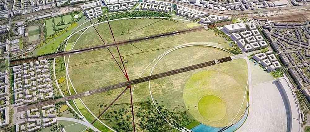 Der Masterplan für die Randbebauung des Tempelhofer Feldes.