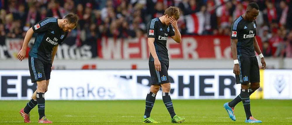 Blick nach unten. Beim HSV ist die Lage ernst.
