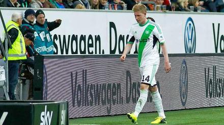 Kevin de Bruyne geht in Richtung die Bank