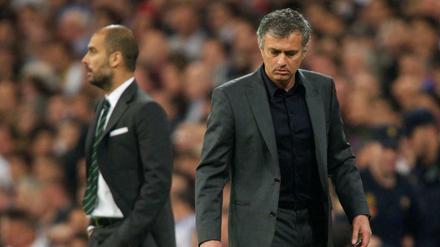 Fernduell. José Mourinho (vorn) und sein ewiger Rivale Pep Guardiola.