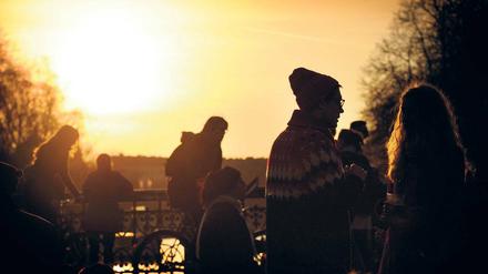 Sonnenuntergang an der Admiralbrücke in Kreuzberg