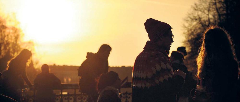 Sonnenuntergang an der Admiralbrücke in Kreuzberg