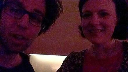 Bad shave? Doesn't matter, the picture is bad too: Deniz Utlu and Katy Derbyshire.