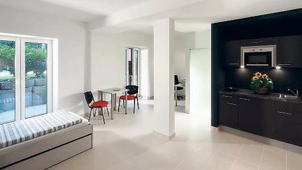 So ordentlich wohl nur bei Einzug. In Dahlem vermarktet die Pantera AG gut 200 Kleinwohnungen im Projekt Premus Campus Living, einem umgebauten Gebäude in der Königin-Luise-Straße in der Nähe der FU. 