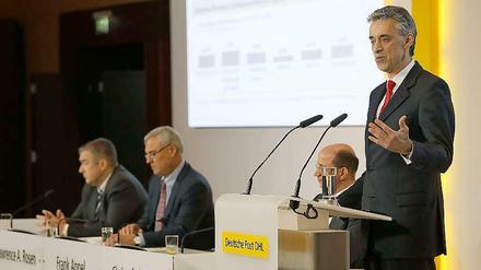 Vorstandschef Frank Appel erklärt seine Strategie 2020 für die Deutsche Post DHL.