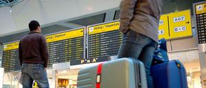 Streik bei der Lufthansa: Auch am Berliner Flughafen Tegel wurden viele Flüge gestrichen.
