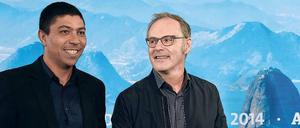 Giovane Elber, Reinhold Beckmann und der Zuckerhut. Die Fußball-WM in Brasilien beginnt am 12. Juni.