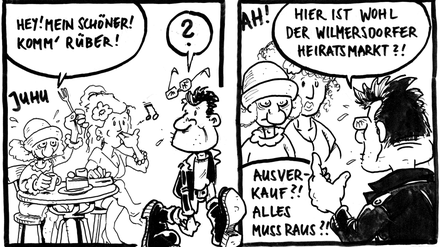 Kreuzberger Comic: Der 50-jährige Punk. 