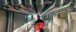 Problemzone. Blick in die hochkomplizierte Entrauchungsanlage des neuen Großflughafens. Sie war ein Hauptgrund für die bisherigen Verzögerungen.