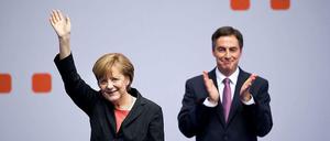 Angela Merkel und CDU-Europa-Spitzenkandidaten David McAllister