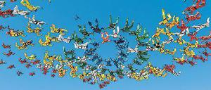 Die Skydiver formierten eine Trauerformation für die Berlinerin.