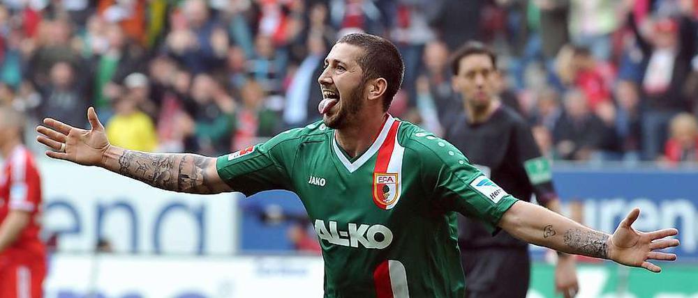 Matchwinner gegen die Bayern: Augsburgs Stürmer Sascha Mölders.