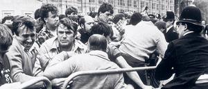 Ein 15 Monate dauernder Konflikt wird bei Peace zum Romanstoff. Hier ein Foto der Proteste beim Bergarbeiterstreik 1984 in England.