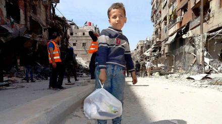 Im Camp Yarmouk im Süden von Damaskus. Auch hier engagiert sich "Adopt a Revolution"