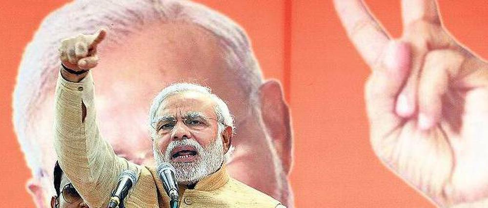 Auf dem Sprung nach Delhi: Hindunationalist Narendra Modi.