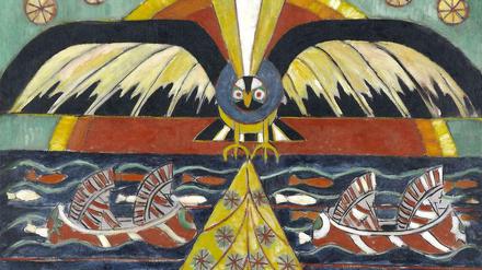 Marsden Hartley: Indianische Fantasie, 1914 (Ausschnitt). Das Gemälde stammt aus dem North Carolina Museum of Art, Raleigh. 