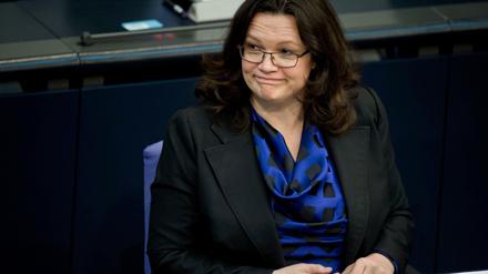 Arbeitsministerin Andrea Nahles im Bundestag