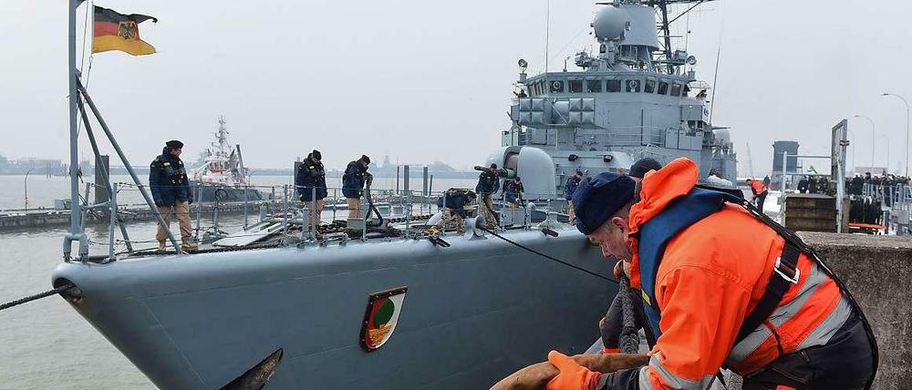 Leinen los. Die Bundeswehr will die Fregatte "Augsburg" ins Mittelmeer schicken