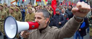 Pro-russische Demonstranten in der ukrainischen Hafenstadt Odessa.