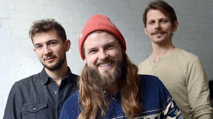 Die Berliner Folk-Band Mighty Oaks: Gitarrist Guitarist Claudio Donzelli, Sänger Ian Hooper und Bassist Craig Saunders (v.l.n.r.)