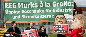 Die ersten Beschlüsse zur Energiewende der großen Koalition kommen nicht überall gut an. In der vergangenen Woche haben BUND und campact gegen die geplante EEG-Novelle protestiert. 