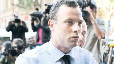 Vor Gericht. Oscar Pistorius, angeklagt wegen Mordes an seiner Freundin.
