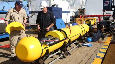 Wartungsarbeiten an der U-Boot-Drohne