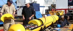 Wartungsarbeiten an der U-Boot-Drohne