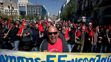 Proteste gegen die Sparpolitik in Athen.