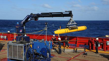 Dieses Mini-U-Boot soll nach dem verschollenen Flugzeug suchen.