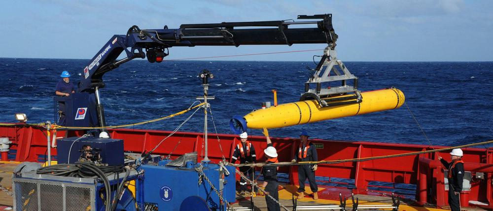 Dieses Mini-U-Boot soll nach dem verschollenen Flugzeug suchen.