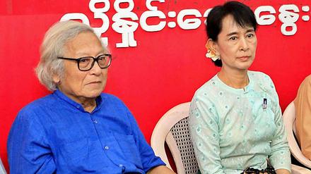 Win Tin mit Aung San Suu Kyi.