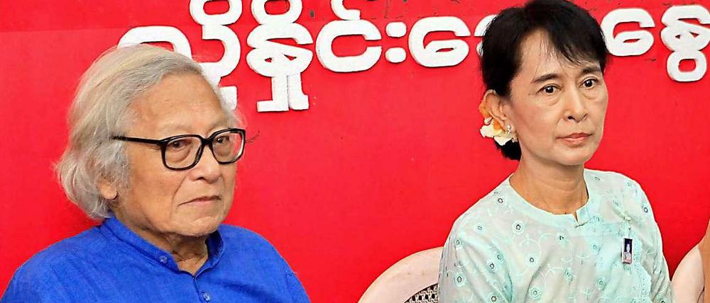 Win Tin mit Aung San Suu Kyi.